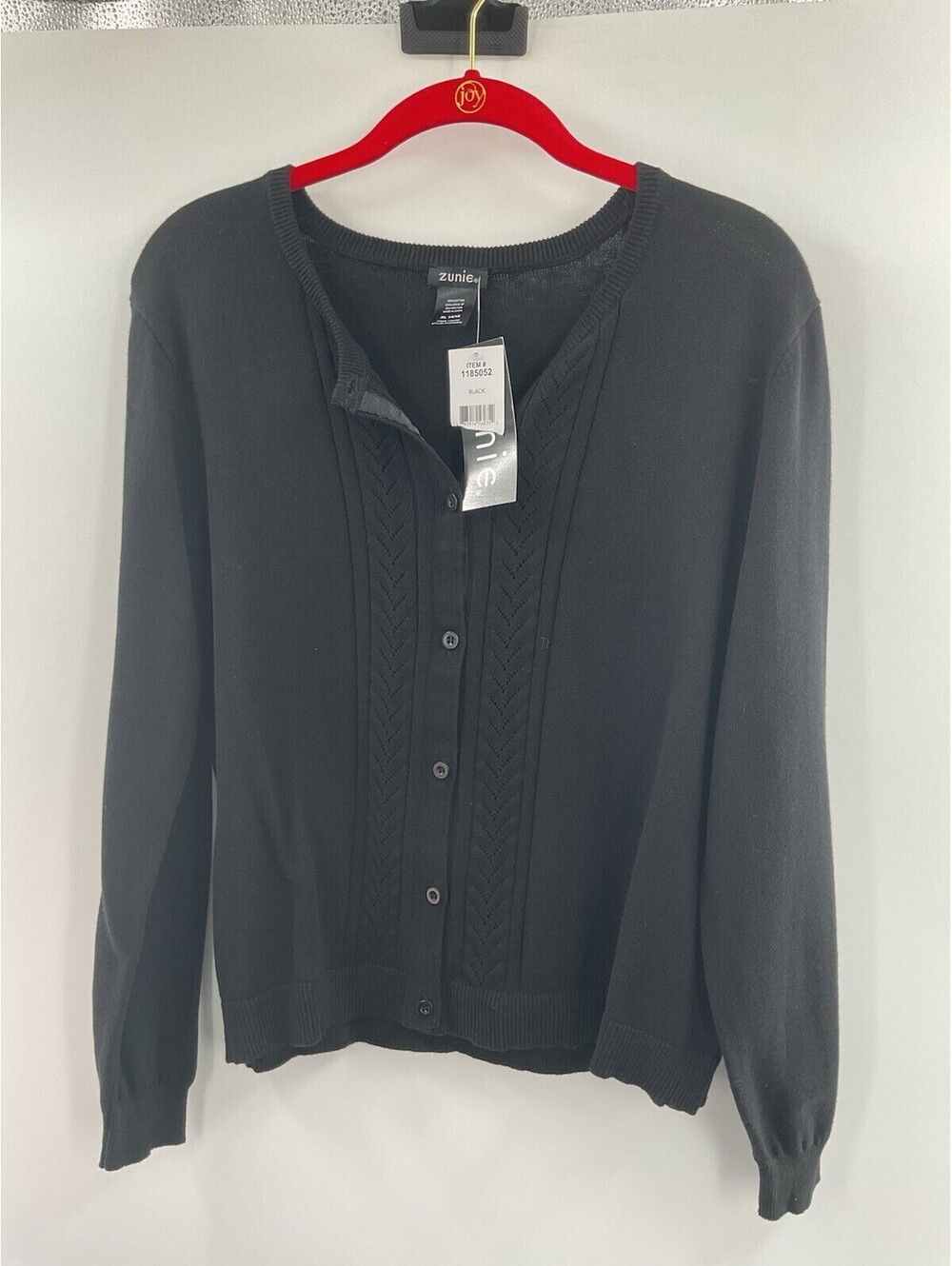 Zunie Girls cardigan XL black NWT 086